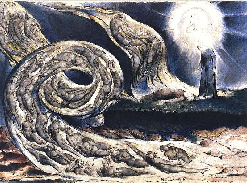William Blake The Lovers' Whirlwind, Francesca da Rimini and Paolo Malatesta China oil painting art